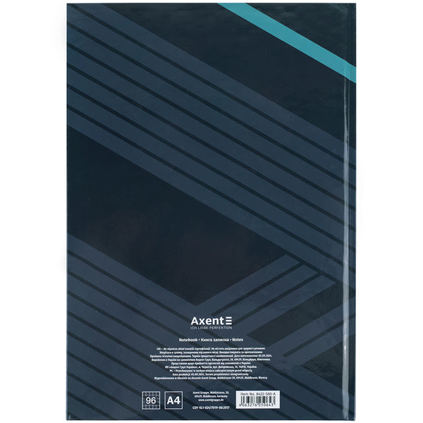 Notebook Axent Lines 8422-580-A, A4, 96 sheets,  squared, grey