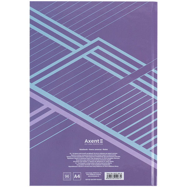 Notizbuch Axent Lines 8422-583-A, A4, 96 Blatt, Zelle, lila