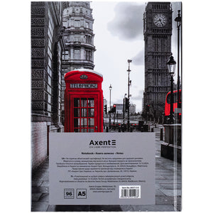 Notebook Axent R&B Telephone 8457-5-A, A5, 96 sheets,  squared, hard cover