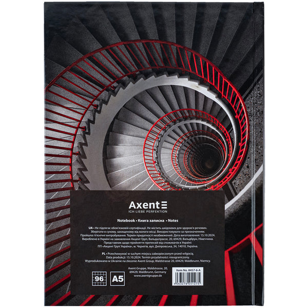 Notizbuch Axent R&B Ladder 8457-6-A, A5, 96 Blätter, Zelle, Hardcover