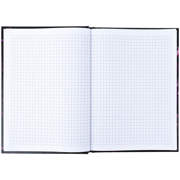 Notebook Axent Purple fleur 8459-2-A, A5, 96 sheets,  squared, hard cover