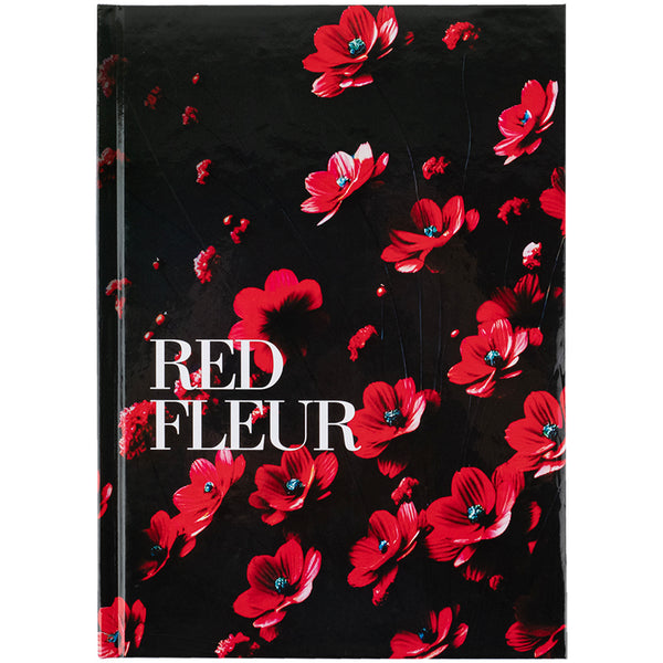 Notebook Axent Red fleur 8459-3-A, A5, 96 sheets,  squared, hard cover