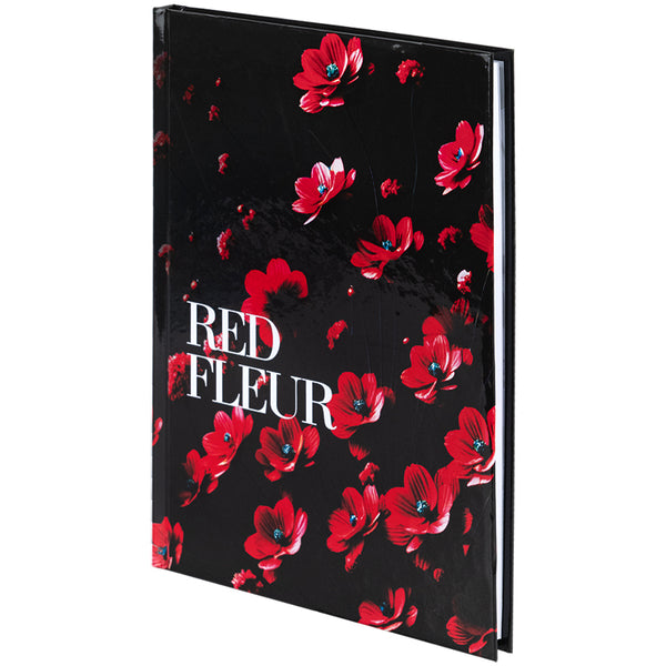 Notebook Axent Red fleur 8459-3-A, A5, 96 sheets,  squared, hard cover