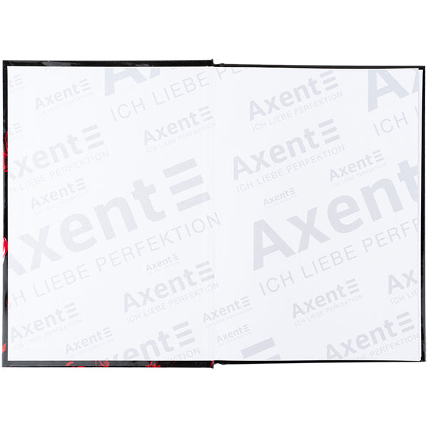 Notebook Axent Red fleur 8459-3-A, A5, 96 sheets,  squared, hard cover