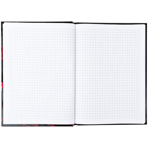 Notebook Axent Red fleur 8459-3-A, A5, 96 sheets,  squared, hard cover