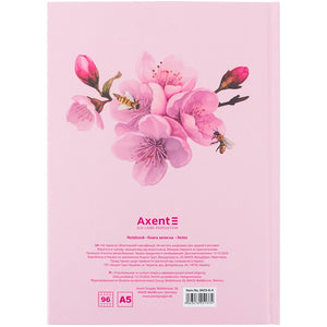 Notizbuch Axent Bloom 8459-8-A, A5, 96 Blätter, Zelle, Hardcover