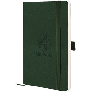 Notebook Axent Partner Soft Skin Вишиванка 8616-23-2-A, 125x195 mm, 96 sheets,  squared, green