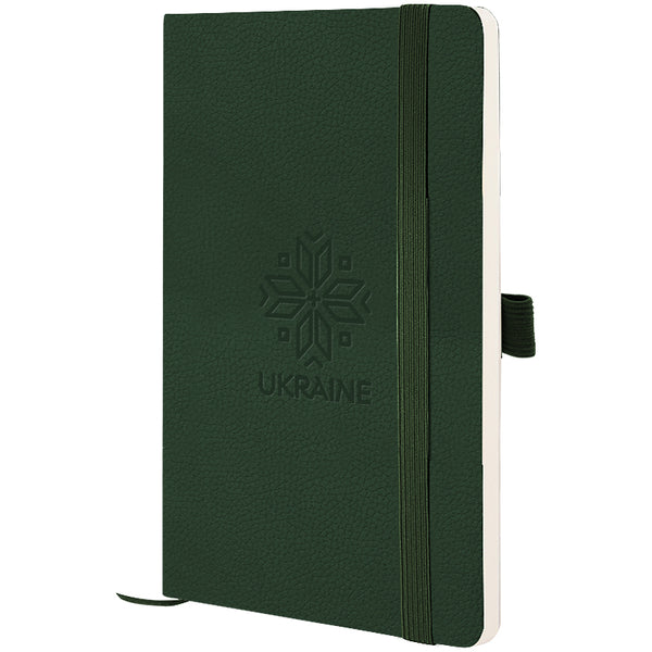 Notebook Axent Partner Soft Skin Вишиванка 8616-23-2-A, 125x195 mm, 96 sheets,  squared, green